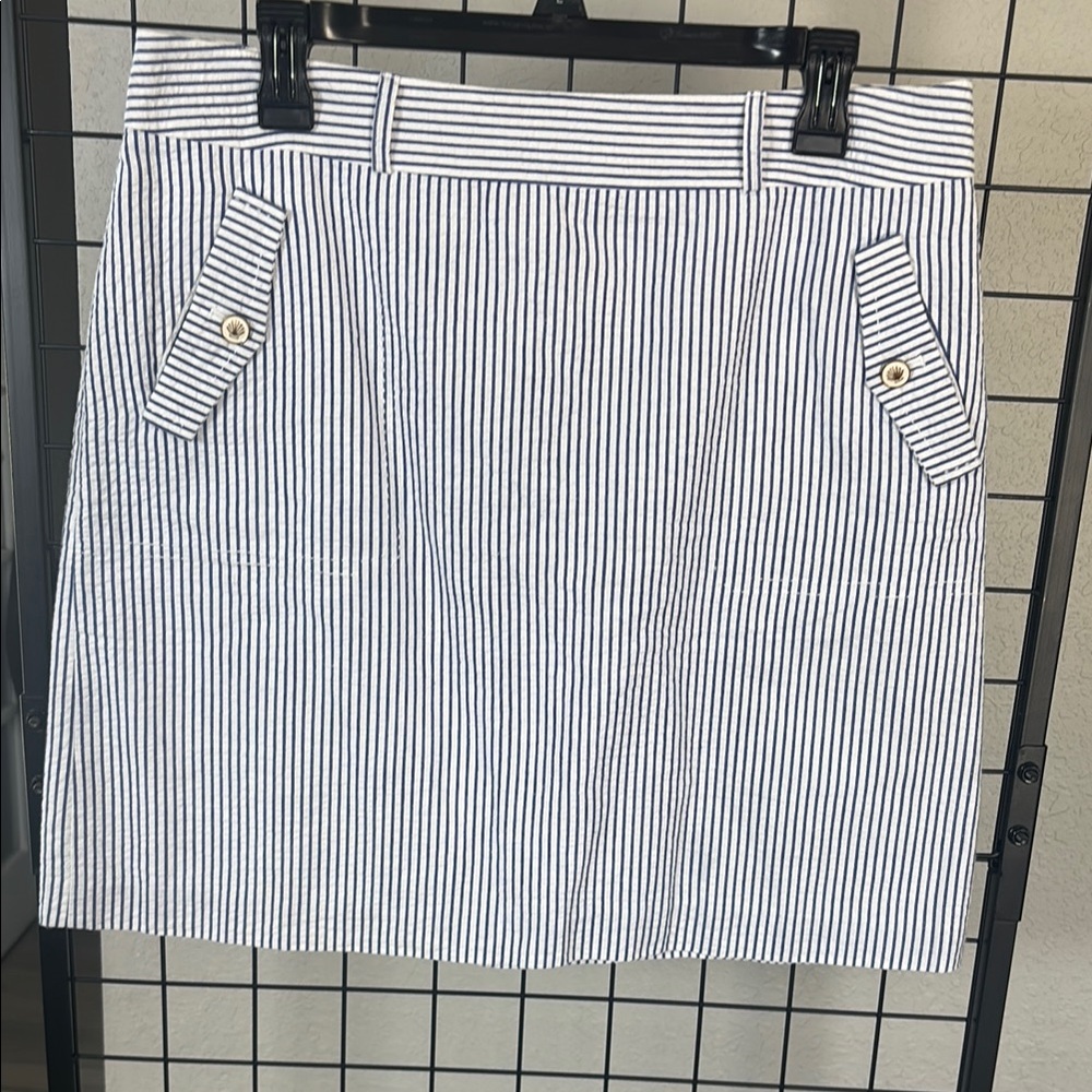 Navy Striped Women's Mini Skirt